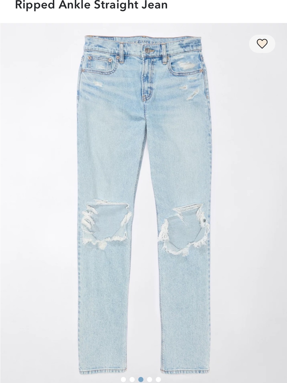 American Eagle Outfitters Light Blue Ripped Ankle Jeans - Women